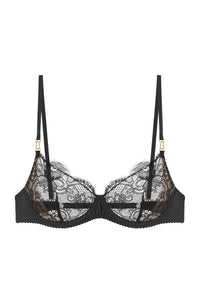 Ilia satin and lace bra - front