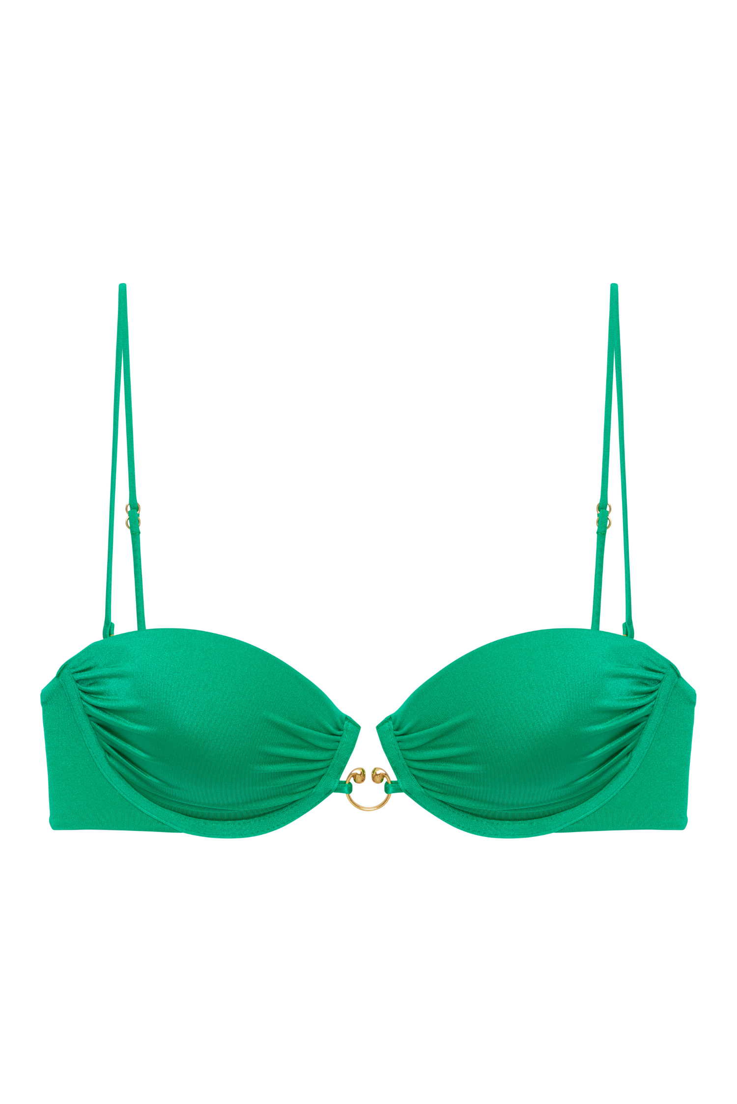 Mystery Top Push-Up – Green Bikini Top Push-Up Shiny Lycra
