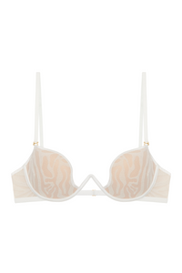Kylie Tiger off-white bra - tulle with tiger pattern and underwire