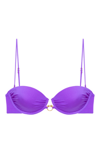 Mystery Top in purple – push-up cups, no underwire, gold horseshoe detail