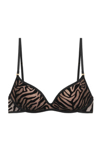 Kylie Monocup black bra - classic black, no underwire, with push-up