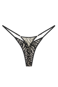 Kylie Black Thong - V-Front Underwired
