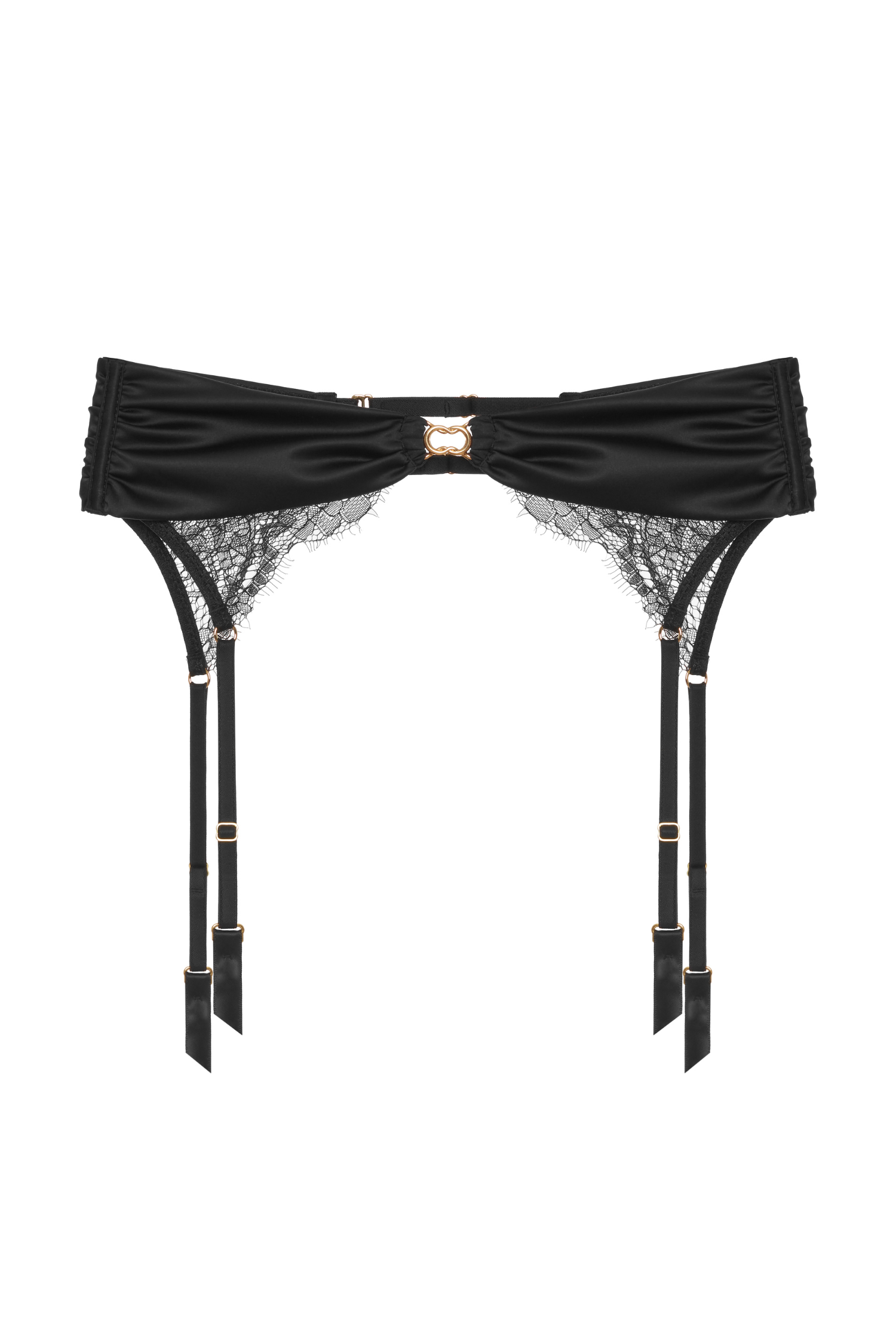 Ilia garter belt elegant black garter belt with lace and gold - Main Image