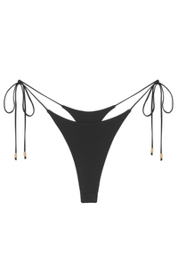 Black Malibu Bottom bikini bottom - front view