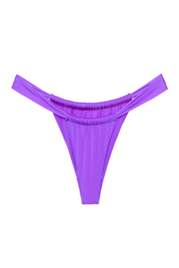 Violet bikini bottom with ruched back – shimmering lycra finish