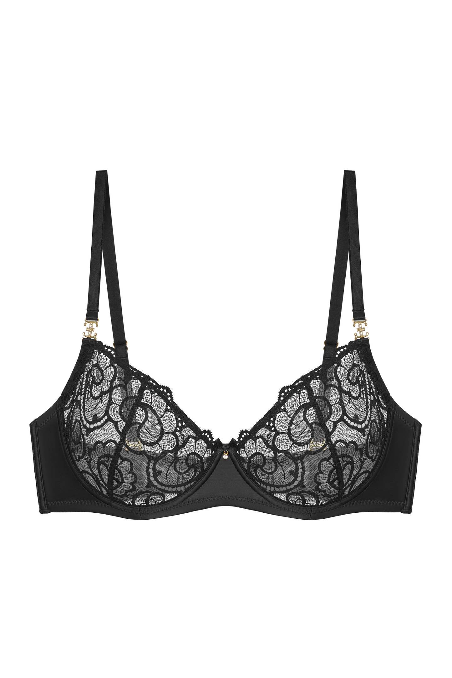 Celest Soft bra – packshot, black lace front and gold details