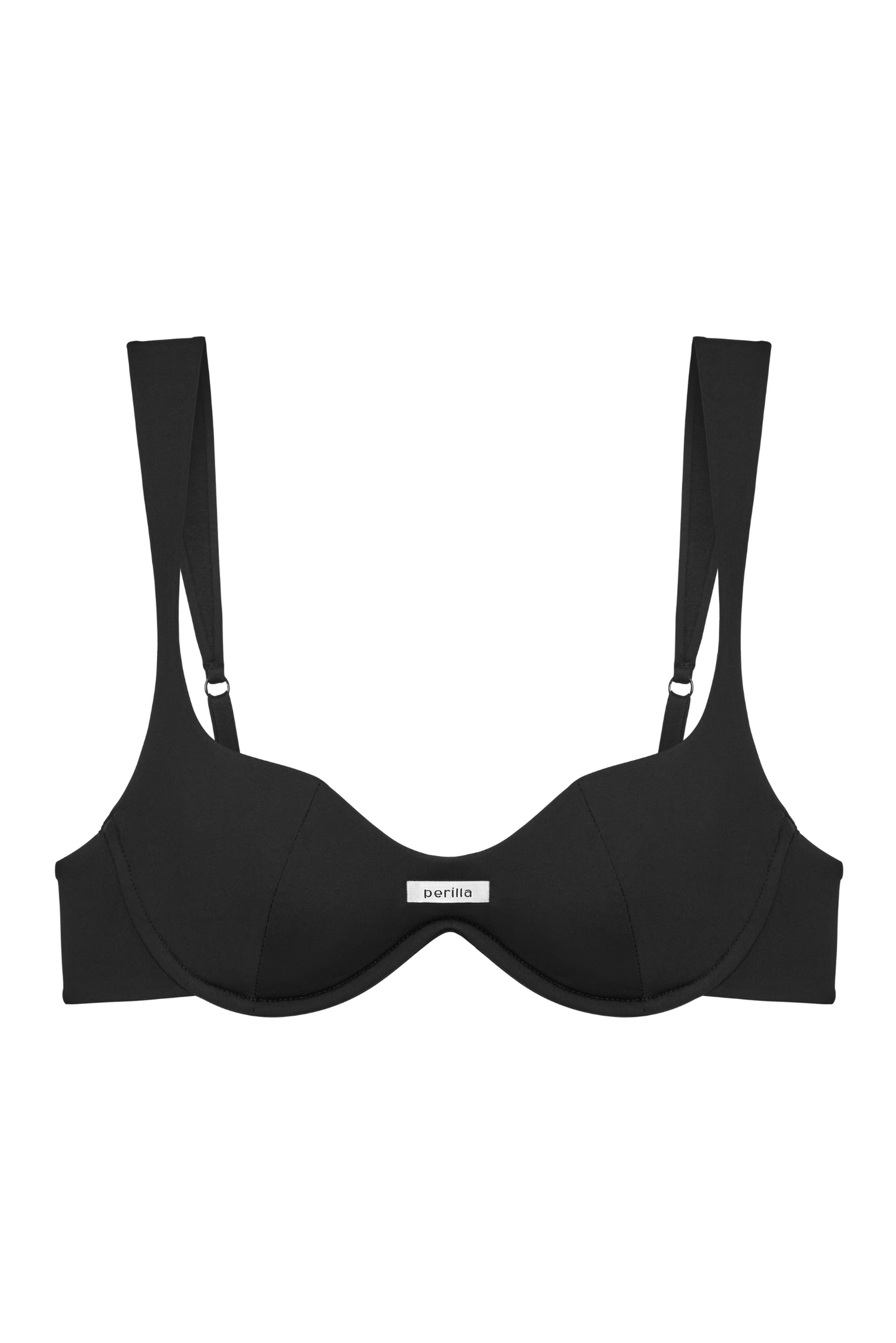Lyn bra – packshot, classic black with Perilla logo detail