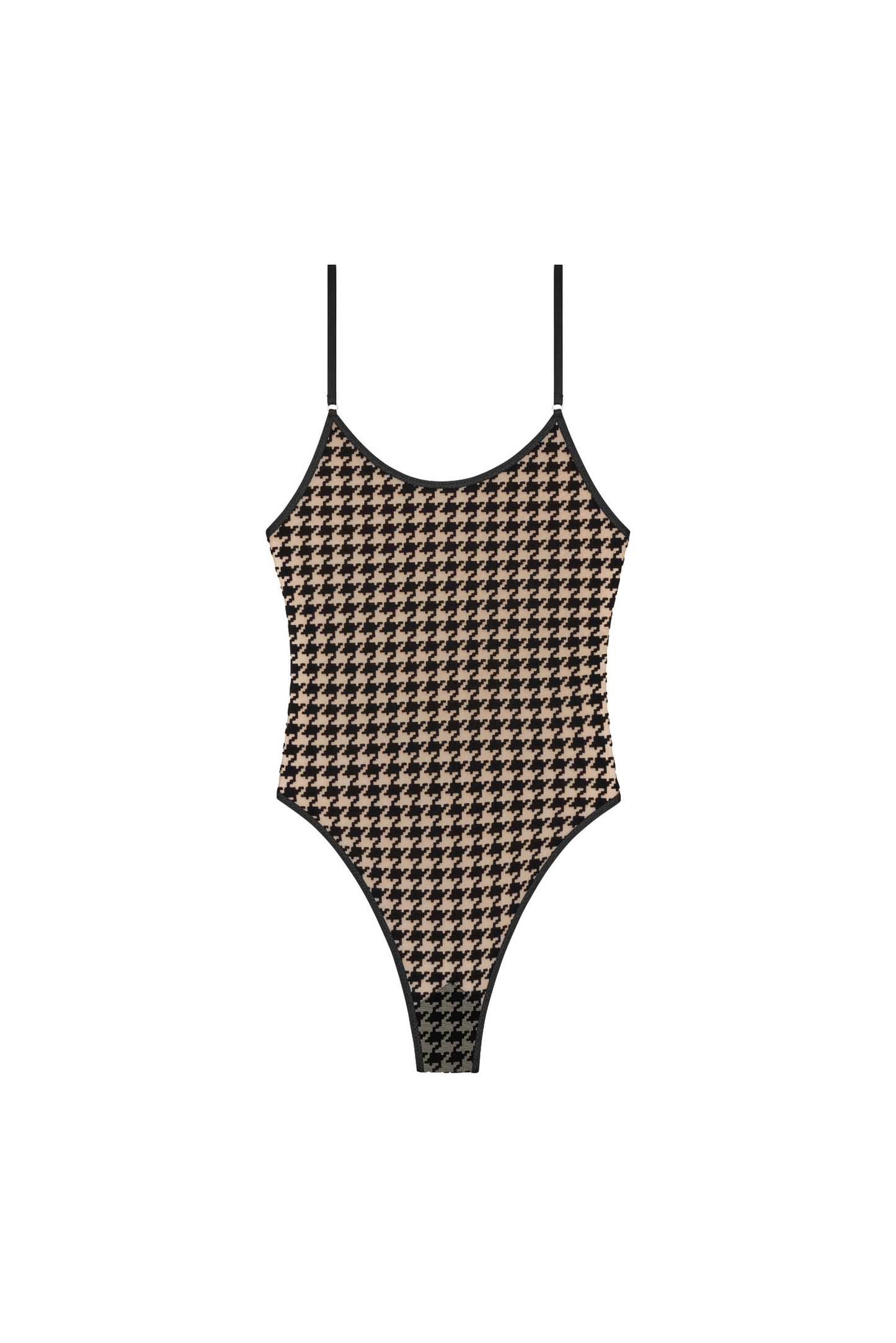 Oxford bodysuit – front view, straps and lined tulle