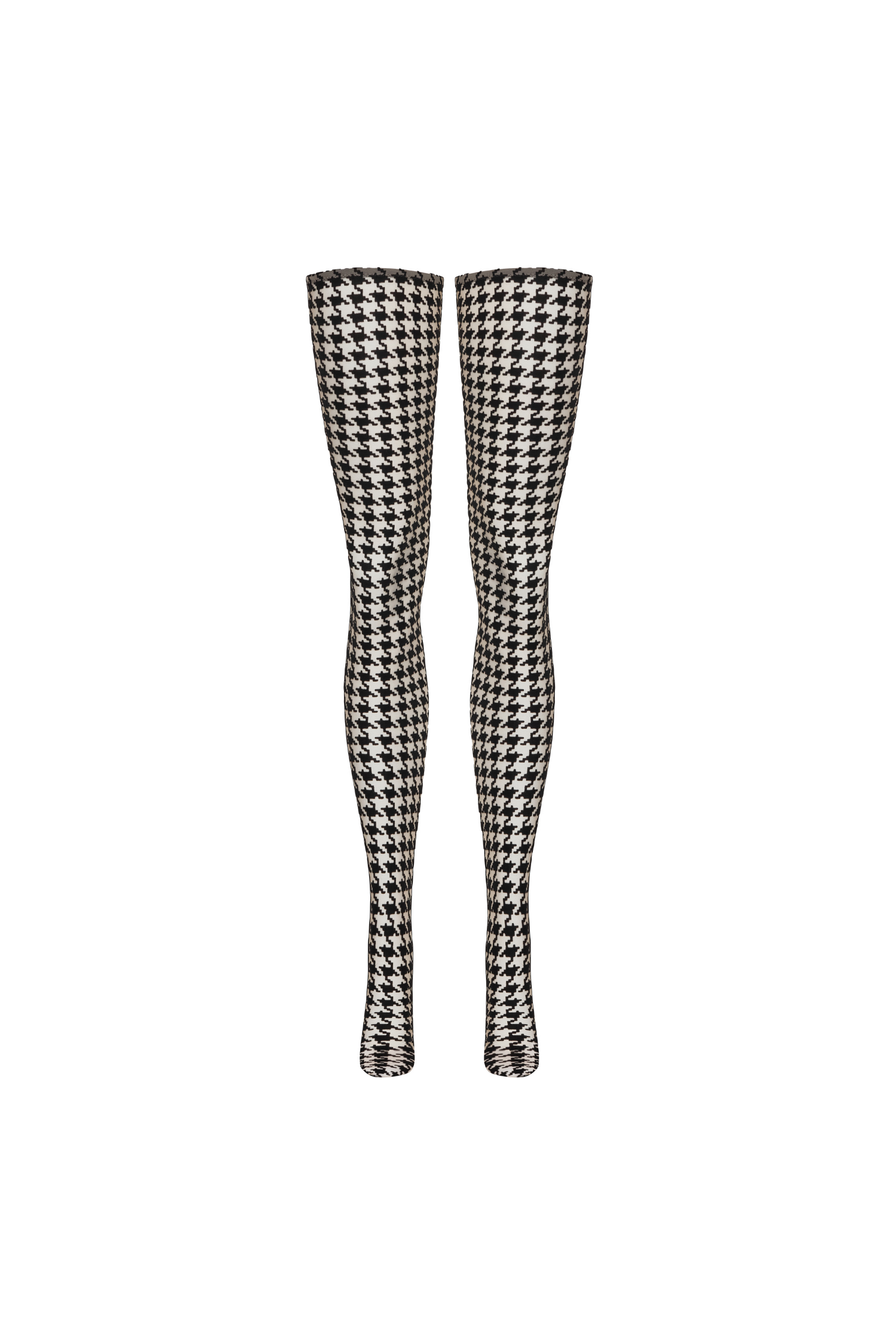 Oxford stockings – black houndstooth pattern