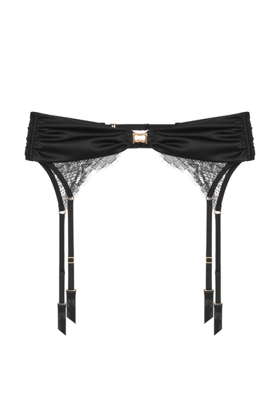 Ilia garter belt - elegant black garter belt with lace and gold details | Perilla Lingerie Ilia garter belt - elegant black garter belt with lace and gold details | Perilla Lingerie