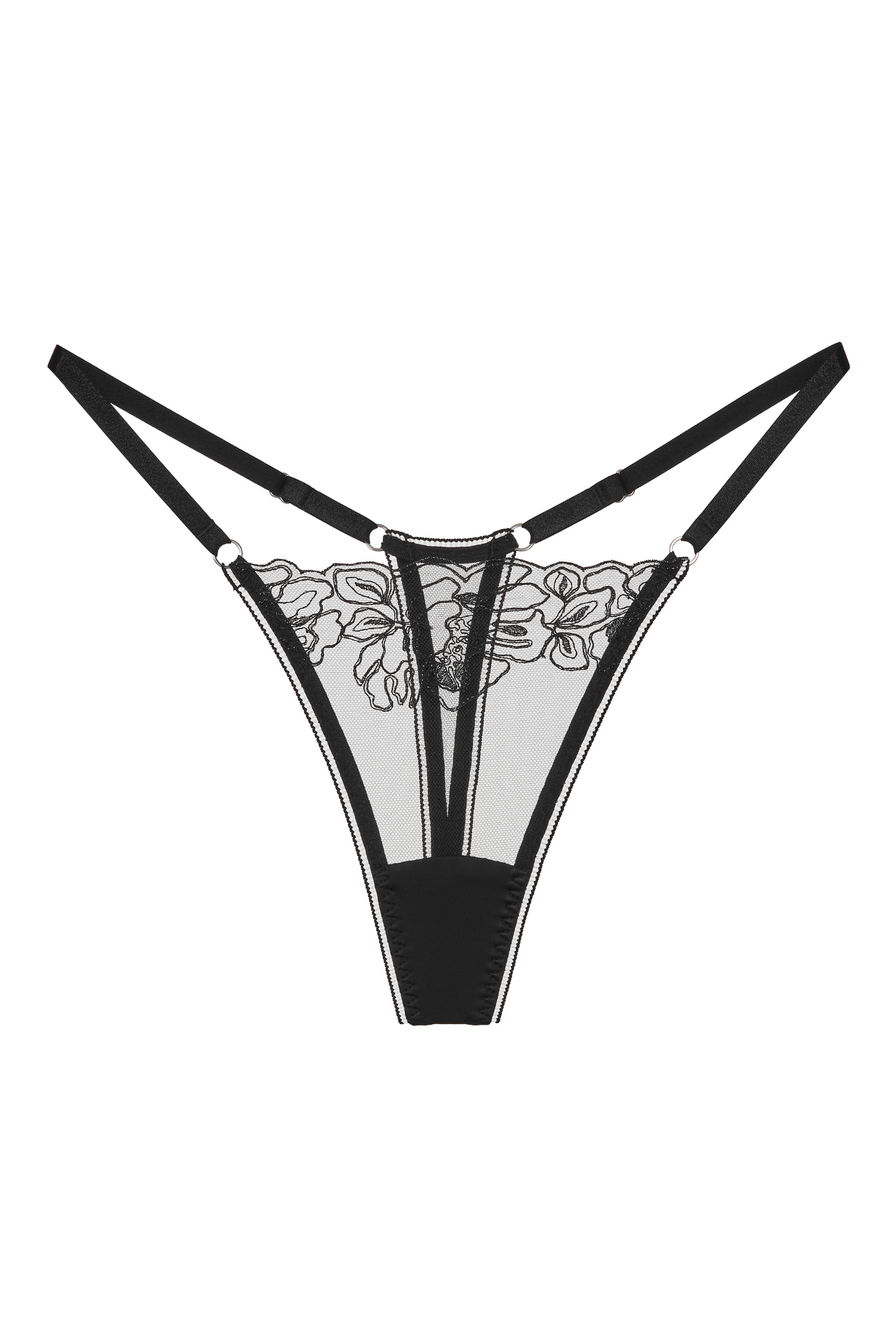 XX thong – packshot, close-up of floral embroidery